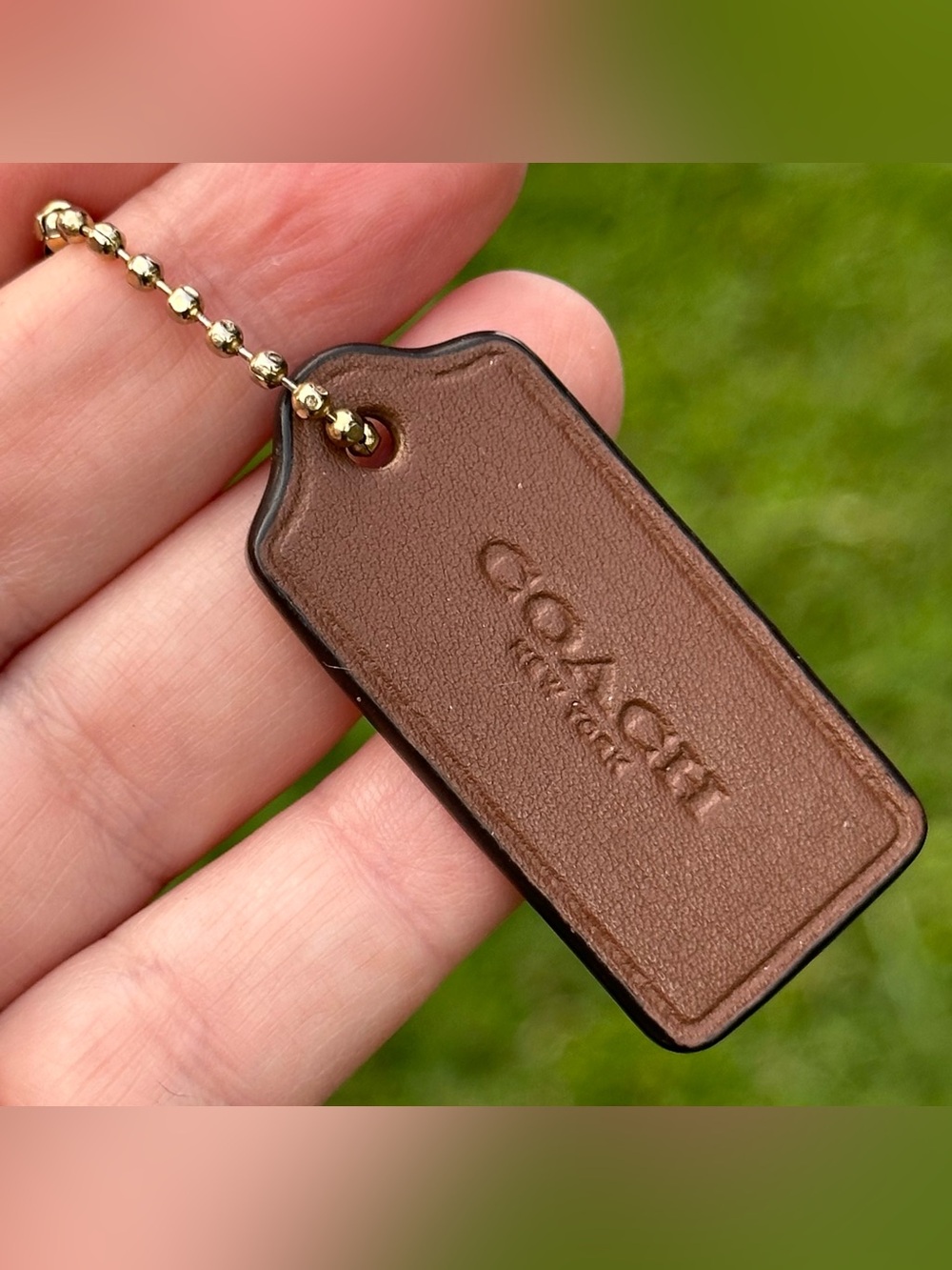 Coach Brown Leather Hang Tag